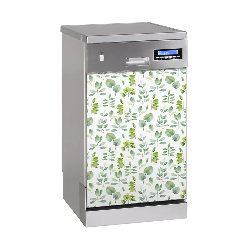 Küche Magnet für Spülmaschine Abwaschbar 45x70 cm Geschirrspüle - Blätter grün